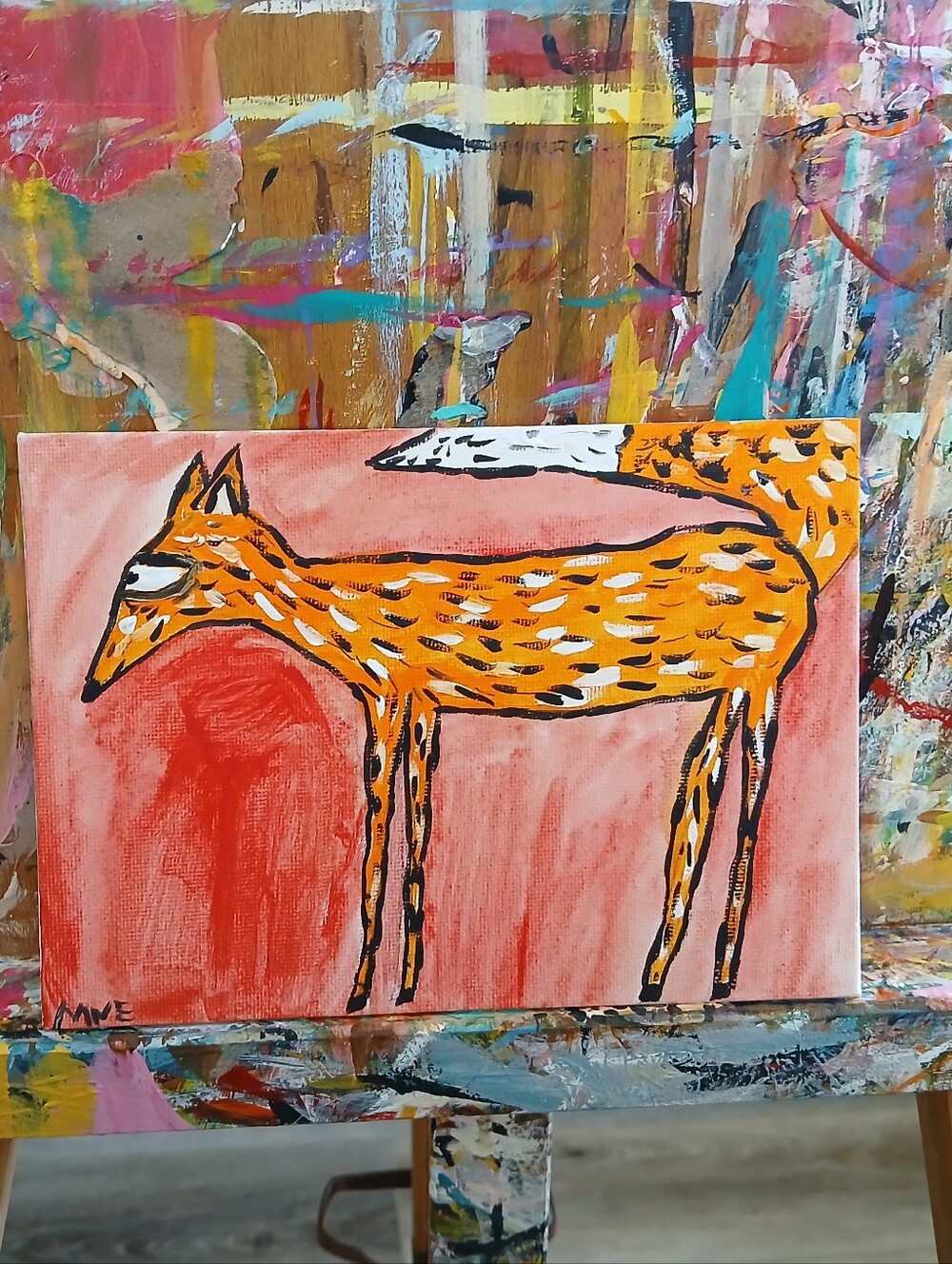 Fox Painting Folk Art Whimsy